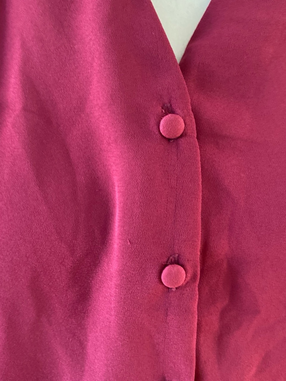 Nanette Lepore Raspberry V-Neck Button Blouse - Picture 3 of 5